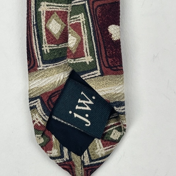 Jonathan Wachtel Tie Mens Red Tan - Picture 3 of 6